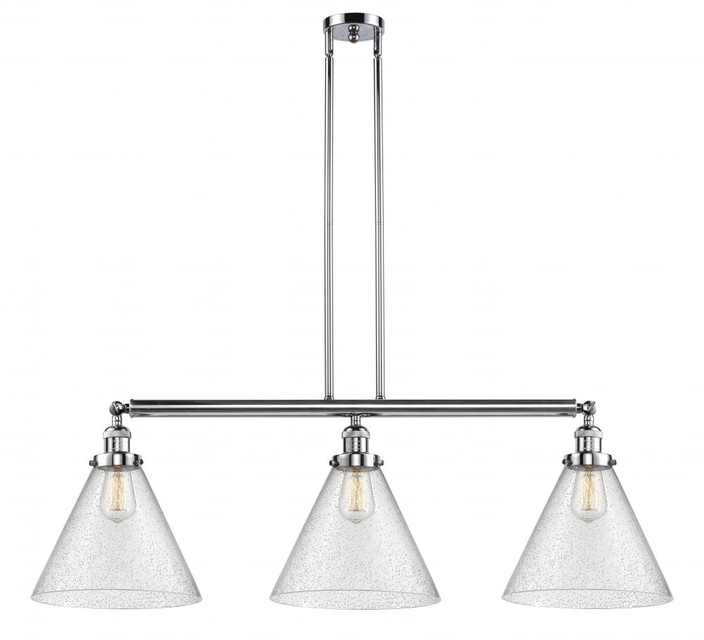 Cone - 3 Light - 44 inch - Polished Chrome - Stem Hung - Adjustable Island Light