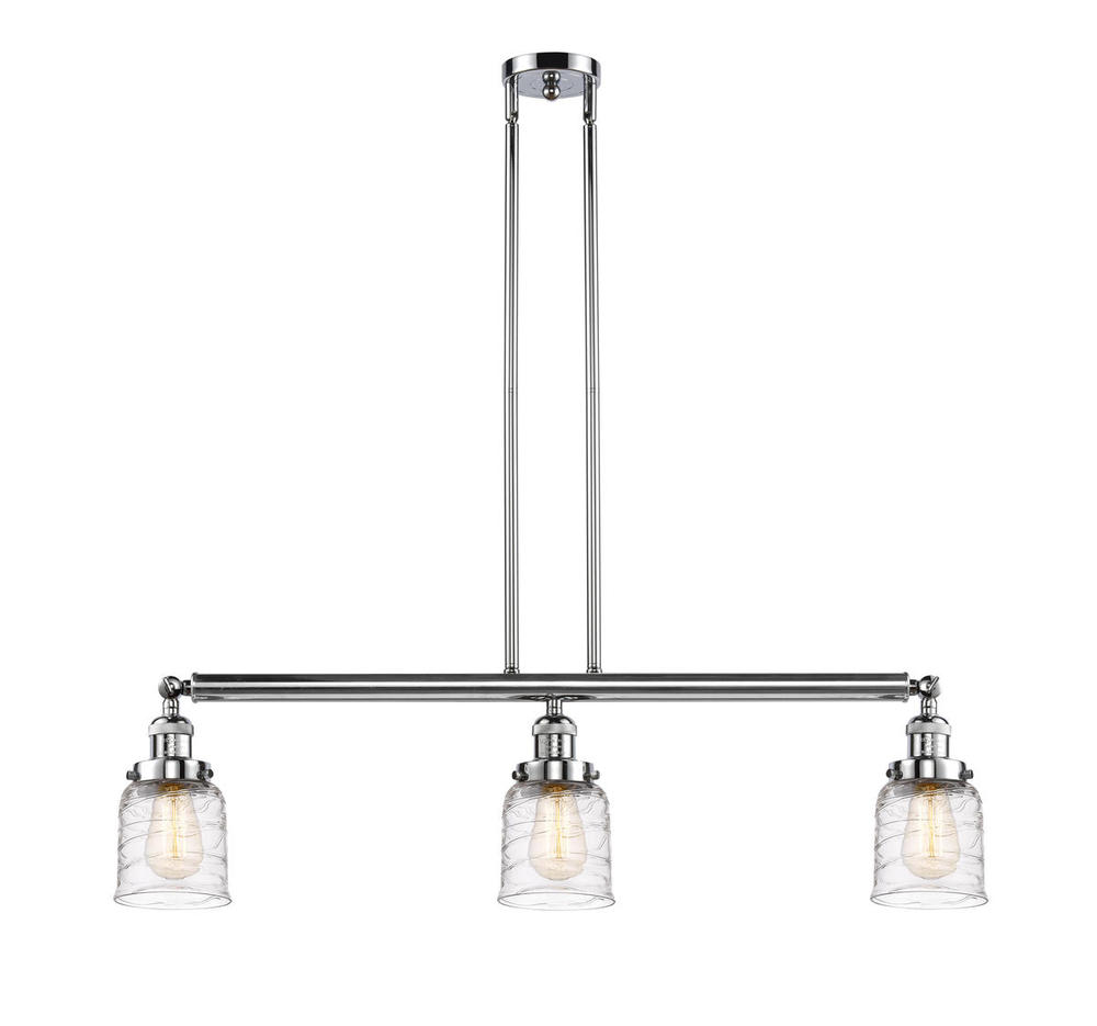 Bell - 3 Light - 38 inch - Polished Chrome - Stem Hung - Adjustable Island Light