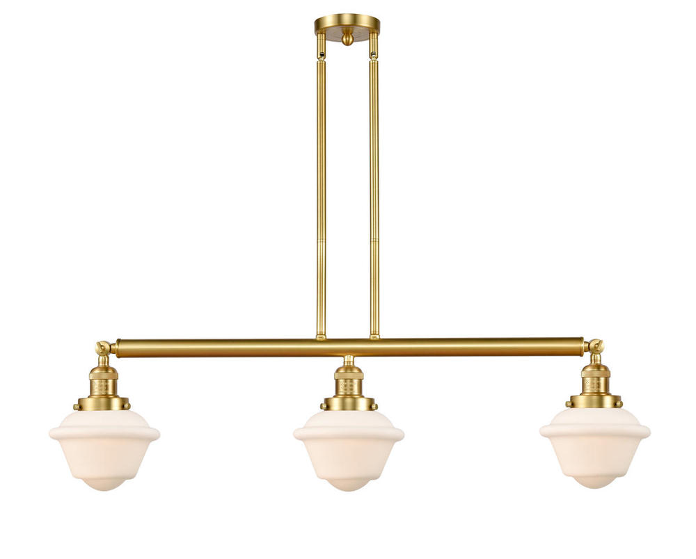 Oxford - 3 Light - 40 inch - Satin Gold - Stem Hung - Adjustable Island Light