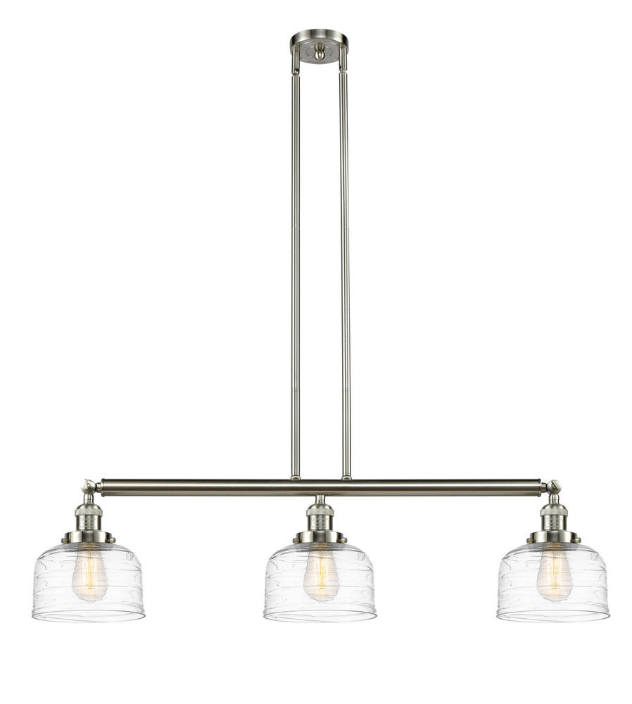 Bell - 3 Light - 41 inch - Brushed Satin Nickel - Stem Hung - Adjustable Island Light