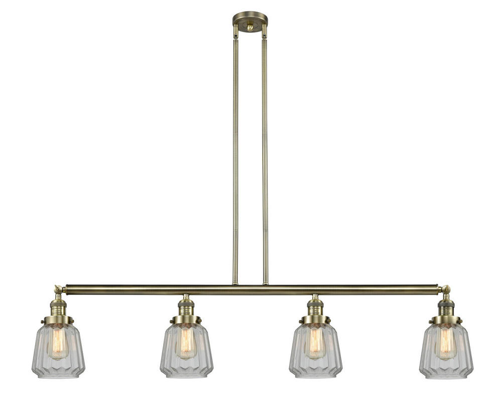 Chatham - 4 Light - 51 inch - Antique Brass - Stem Hung - Adjustable Island Light