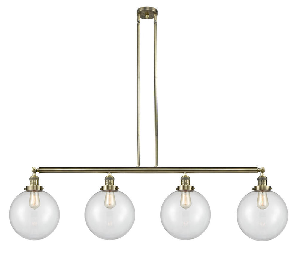 Beacon - 4 Light - 54 inch - Antique Brass - Stem Hung - Adjustable Island Light