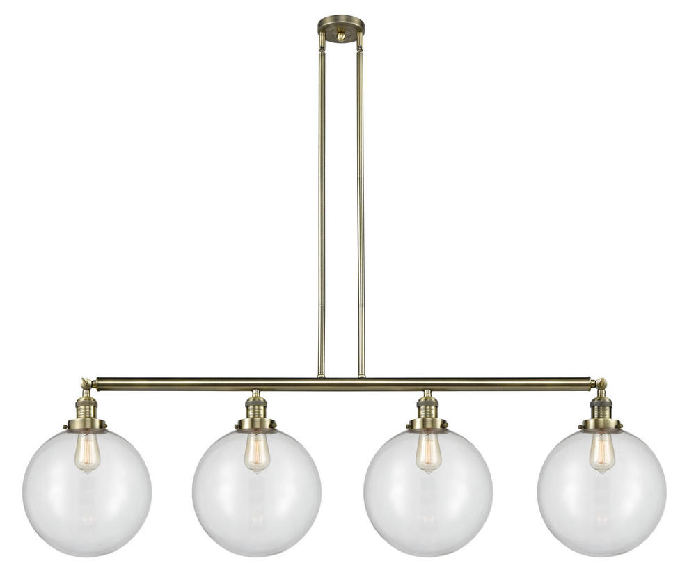 Beacon - 4 Light - 56 inch - Antique Brass - Stem Hung - Adjustable Island Light