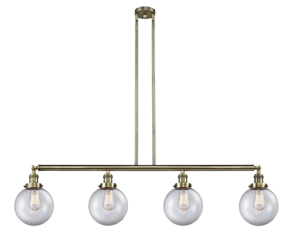 Beacon - 4 Light - 53 inch - Antique Brass - Stem Hung - Adjustable Island Light