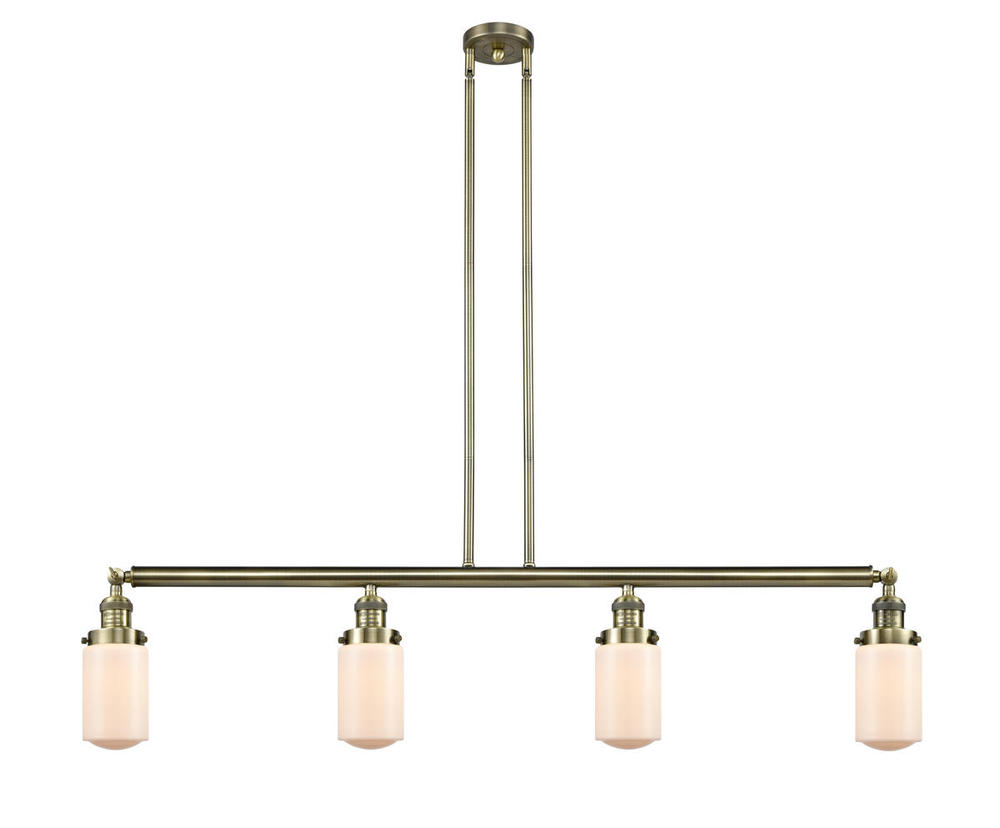 Dover - 4 Light - 49 inch - Antique Brass - Stem Hung - Adjustable Island Light
