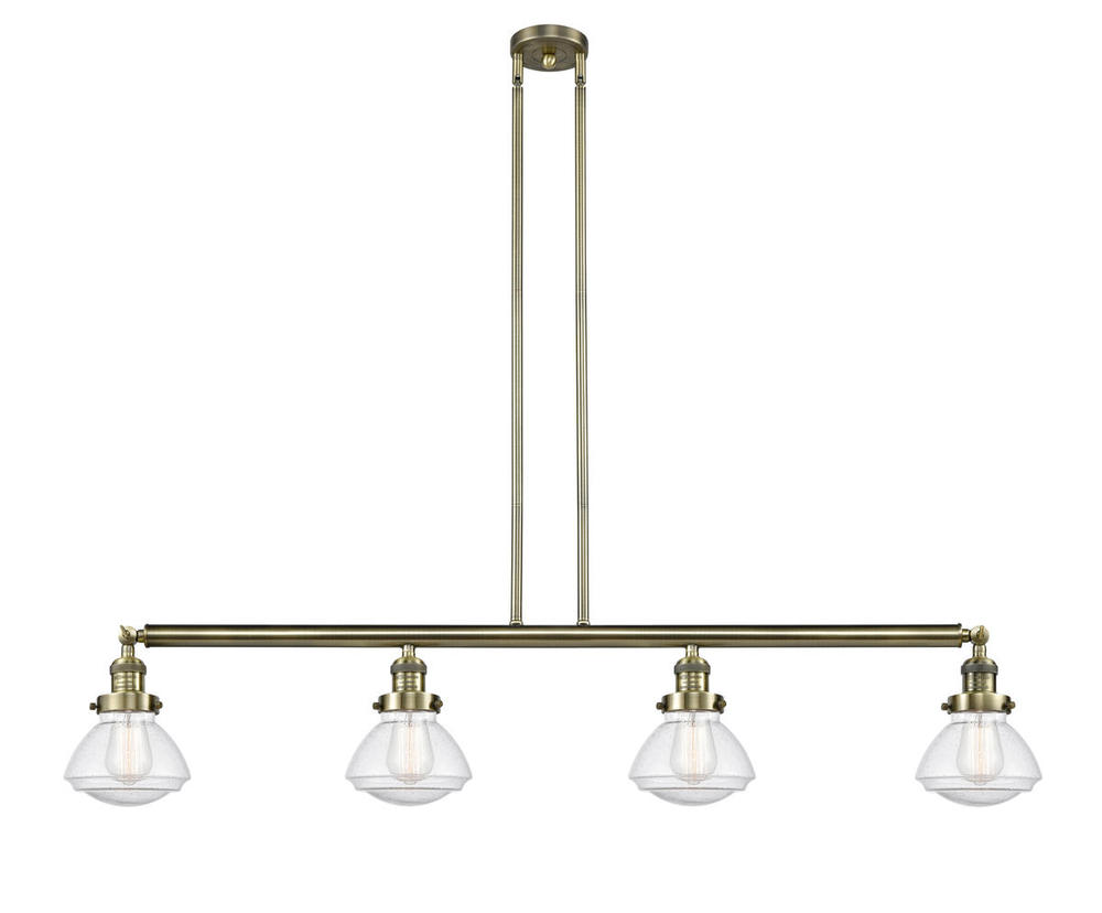 Olean - 4 Light - 51 inch - Antique Brass - Stem Hung - Adjustable Island Light