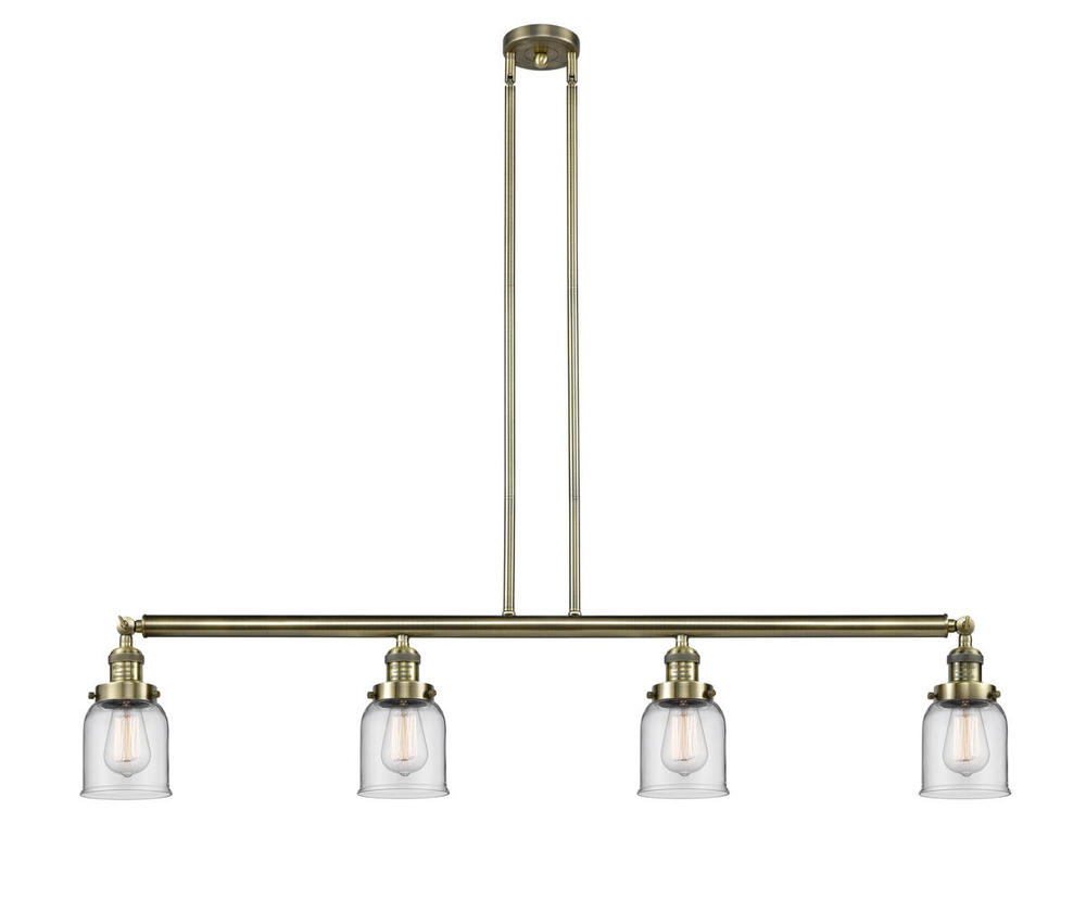 Bell - 4 Light - 50 inch - Antique Brass - Stem Hung - Adjustable Island Light