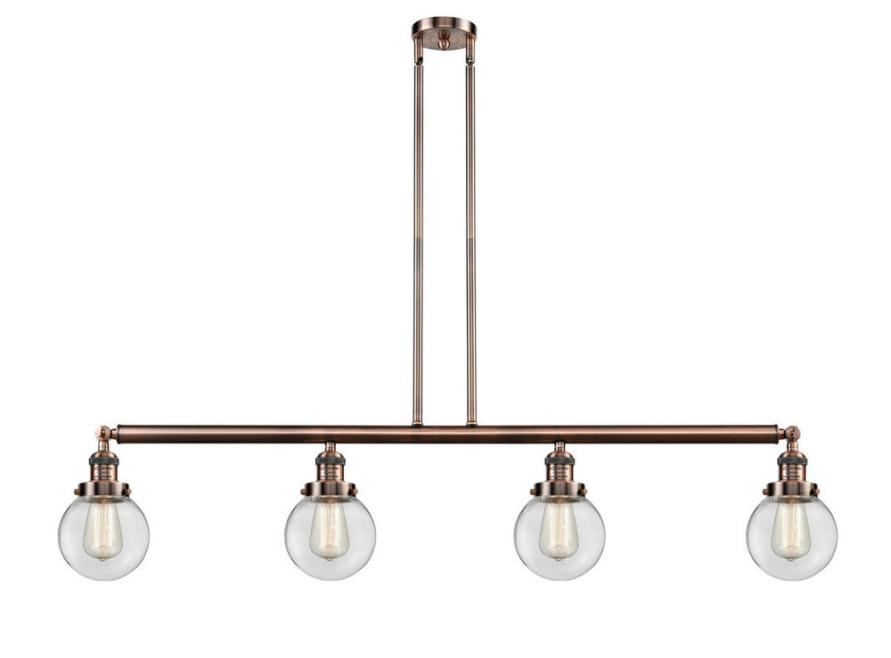 Beacon - 4 Light - 51 inch - Antique Copper - Stem Hung - Island Light