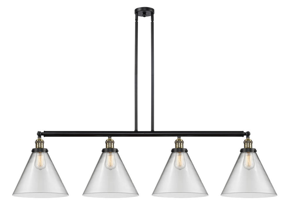 Cone - 4 Light - 56 inch - Black Antique Brass - Stem Hung - Adjustable Island Light