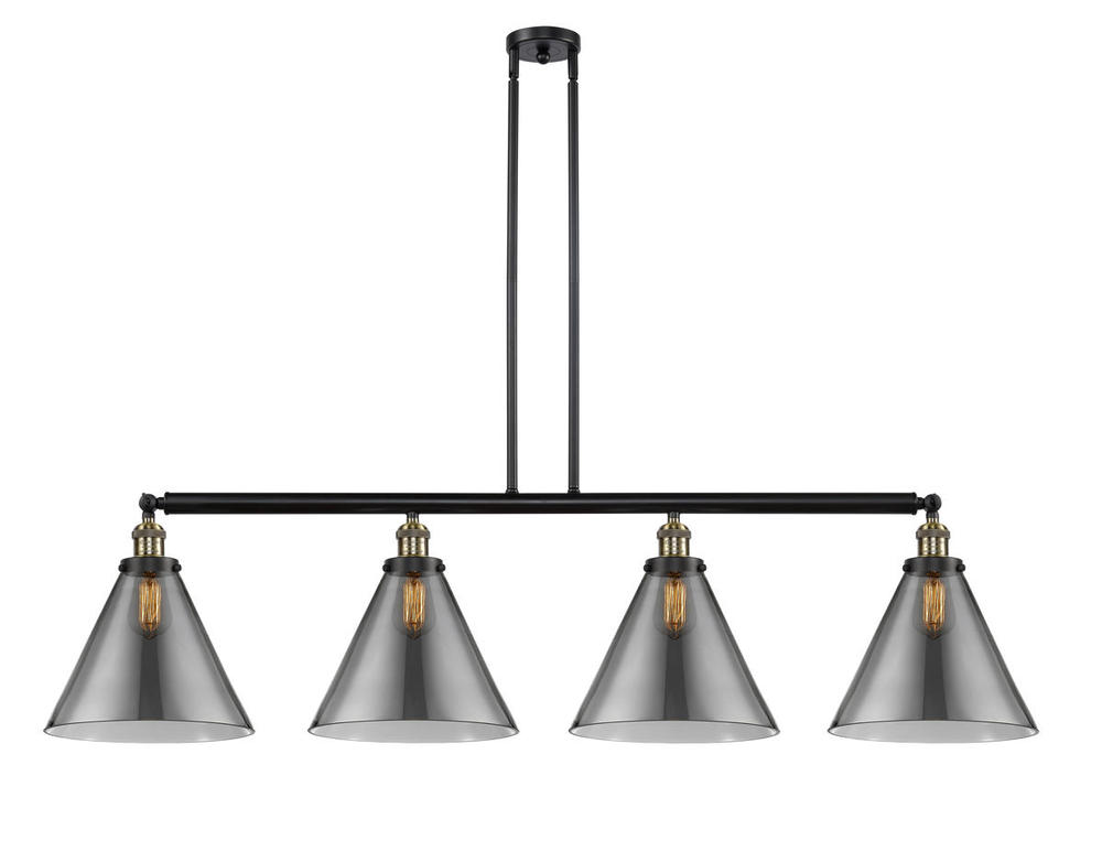 Cone - 4 Light - 56 inch - Black Antique Brass - Stem Hung - Adjustable Island Light