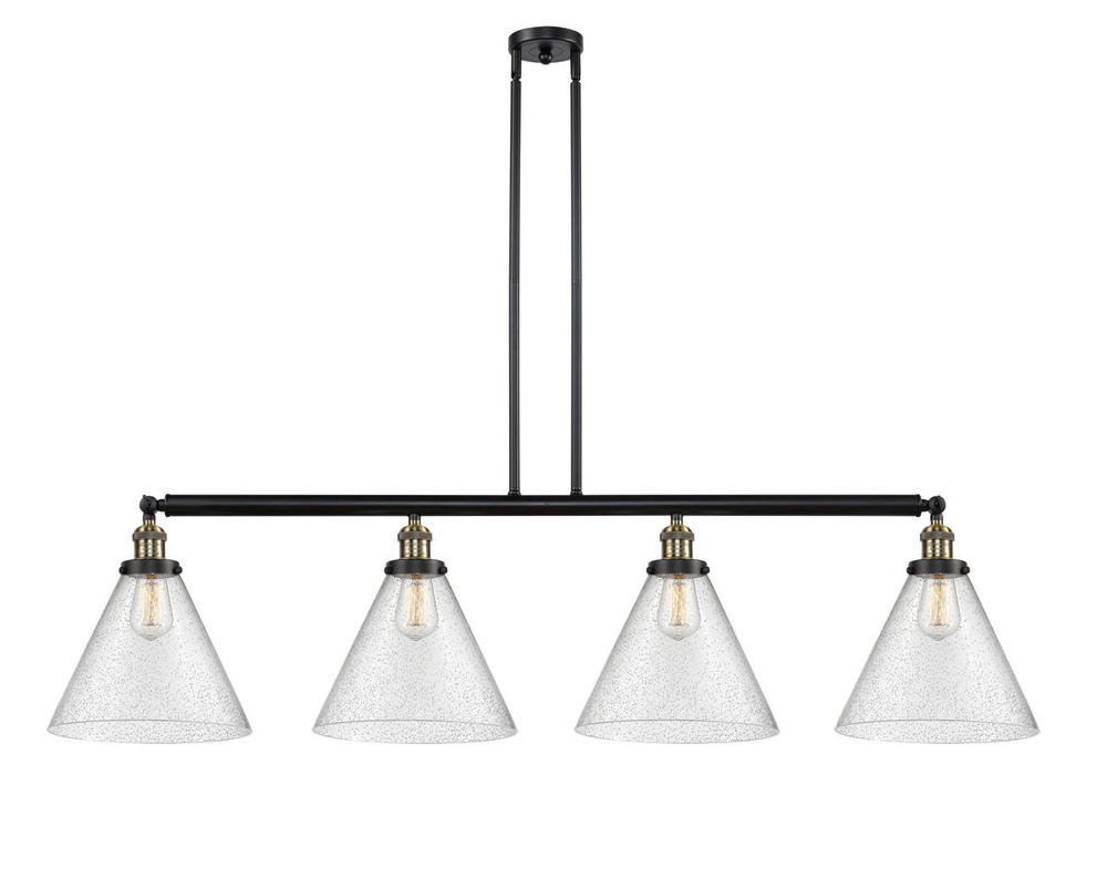 Cone - 4 Light - 56 inch - Black Antique Brass - Stem Hung - Adjustable Island Light