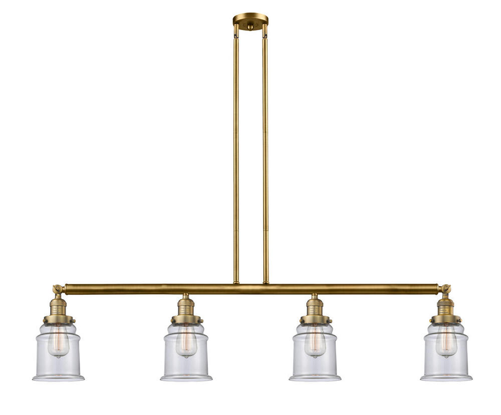 Canton - 4 Light - 51 inch - Brushed Brass - Stem Hung - Adjustable Island Light