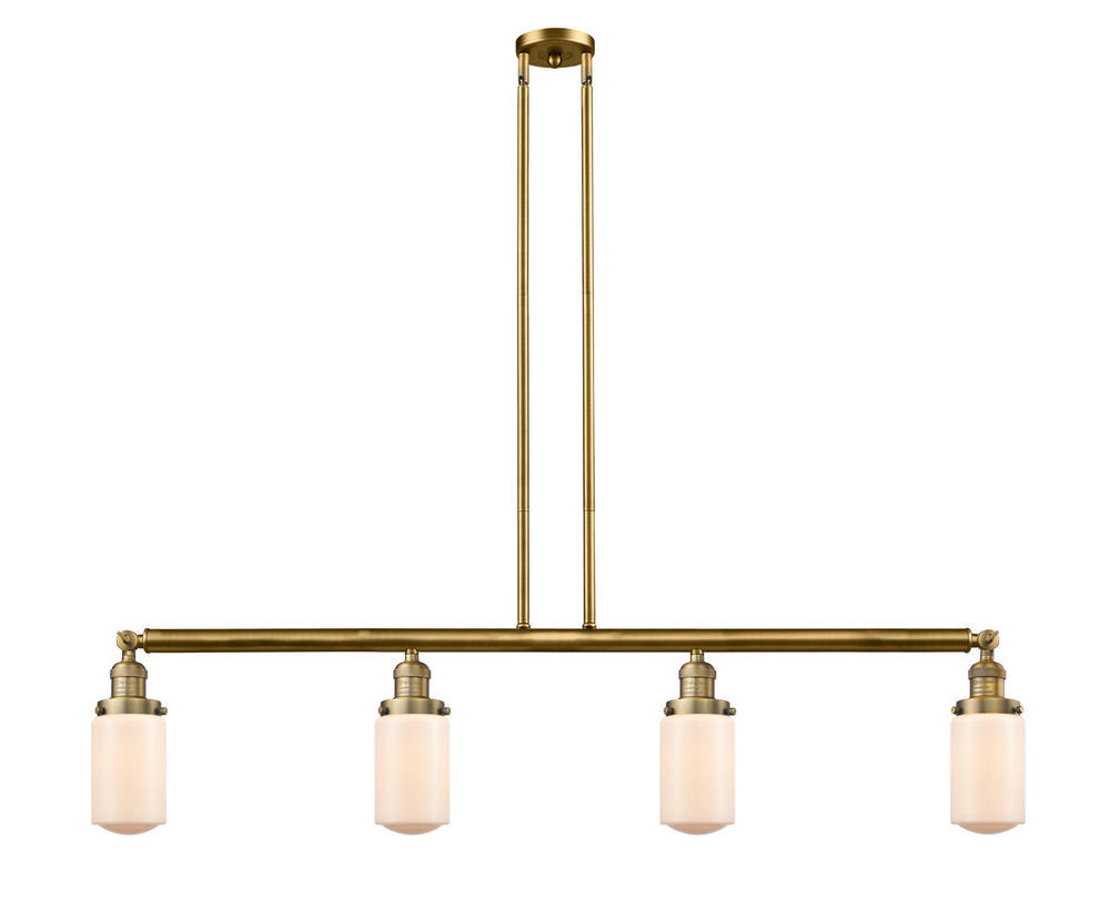 Dover - 4 Light - 49 inch - Brushed Brass - Stem Hung - Adjustable Island Light