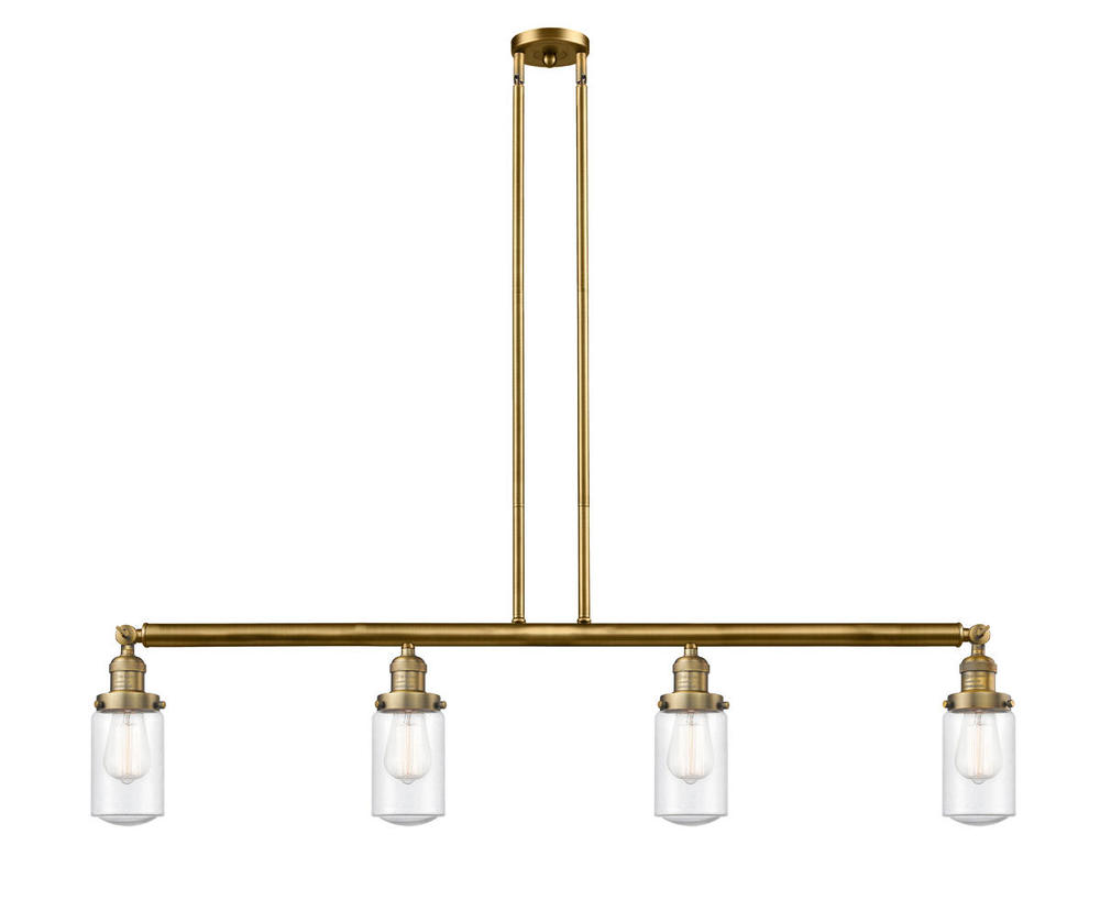 Dover - 4 Light - 49 inch - Brushed Brass - Stem Hung - Adjustable Island Light