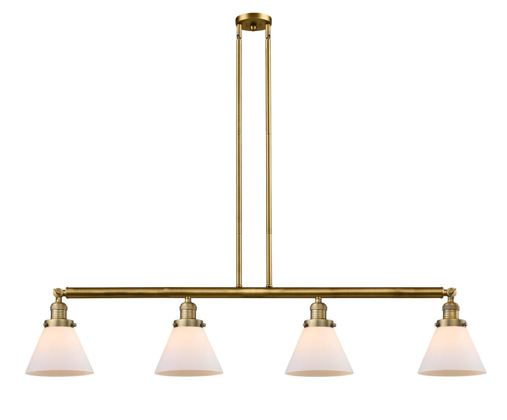 Cone - 4 Light - 52 inch - Brushed Brass - Stem Hung - Adjustable Island Light