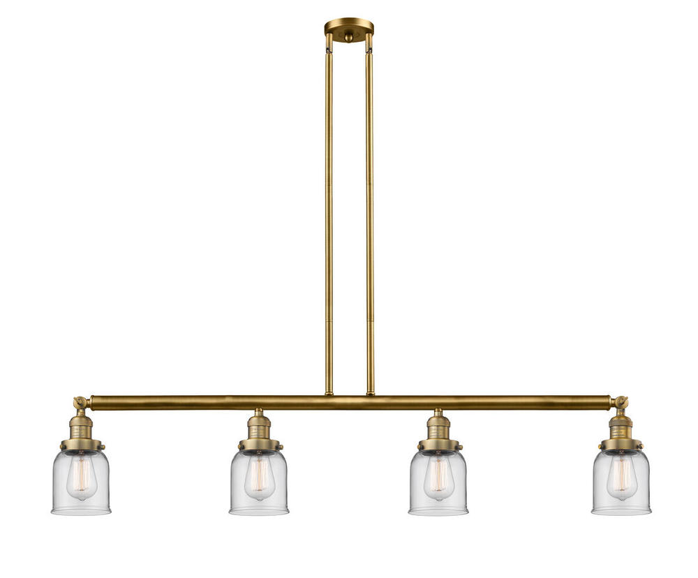 Bell - 4 Light - 50 inch - Brushed Brass - Stem Hung - Adjustable Island Light