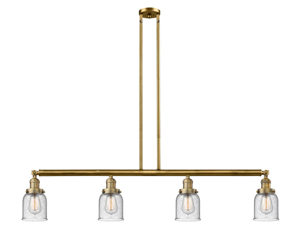 Bell - 4 Light - 50 inch - Brushed Brass - Stem Hung - Adjustable Island Light