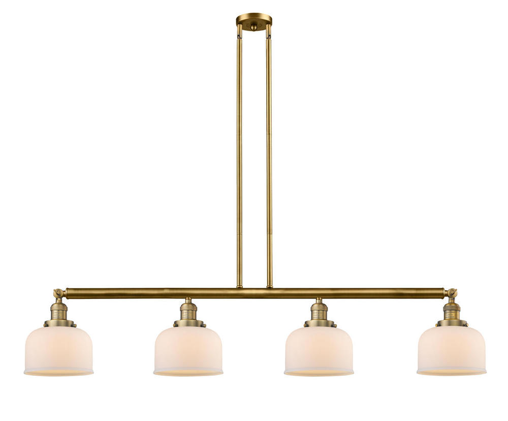 Bell - 4 Light - 53 inch - Brushed Brass - Stem Hung - Adjustable Island Light
