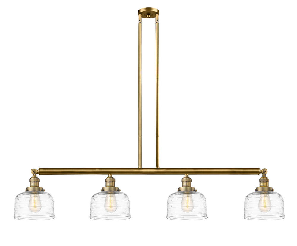Bell - 4 Light - 53 inch - Brushed Brass - Stem Hung - Adjustable Island Light