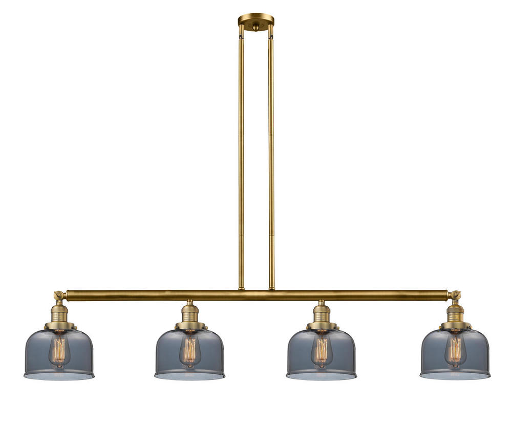 Bell - 4 Light - 53 inch - Brushed Brass - Stem Hung - Adjustable Island Light