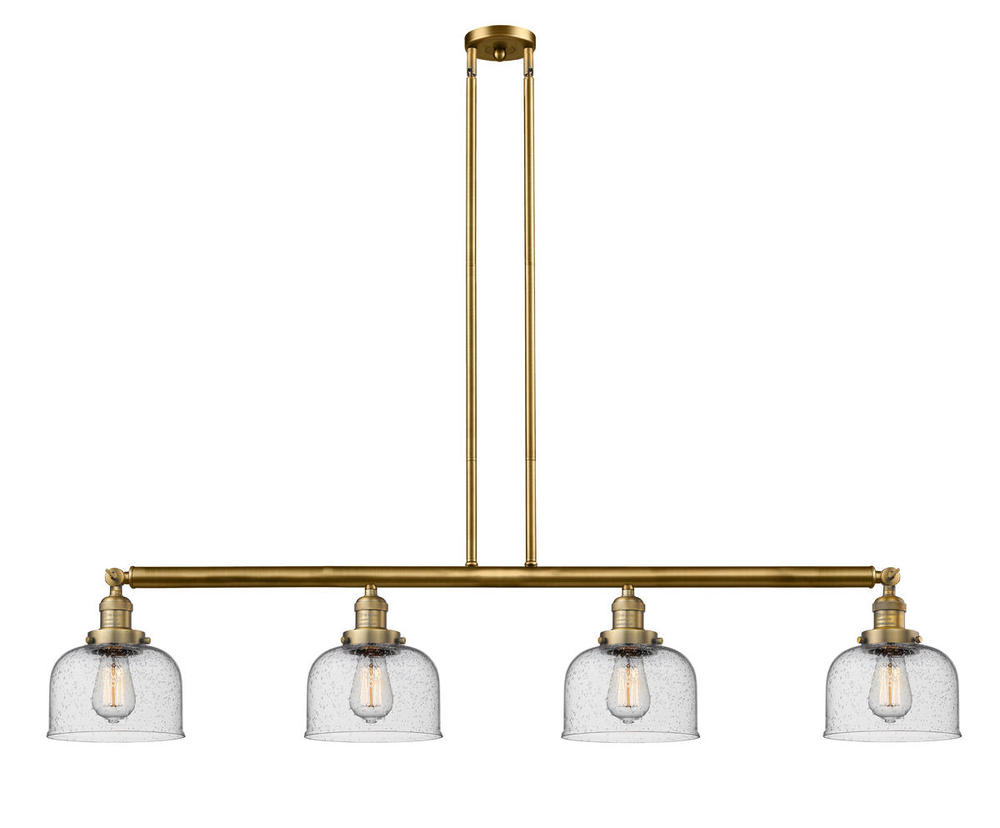 Bell - 4 Light - 53 inch - Brushed Brass - Stem Hung - Adjustable Island Light