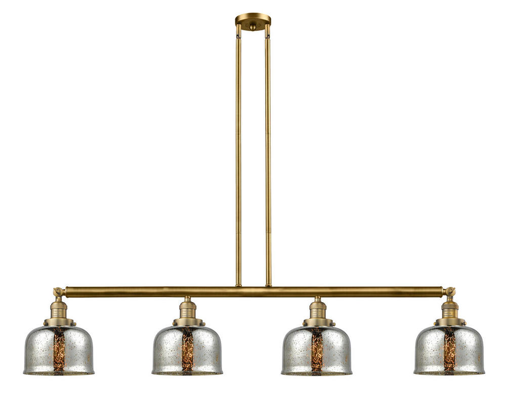 Bell - 4 Light - 53 inch - Brushed Brass - Stem Hung - Adjustable Island Light