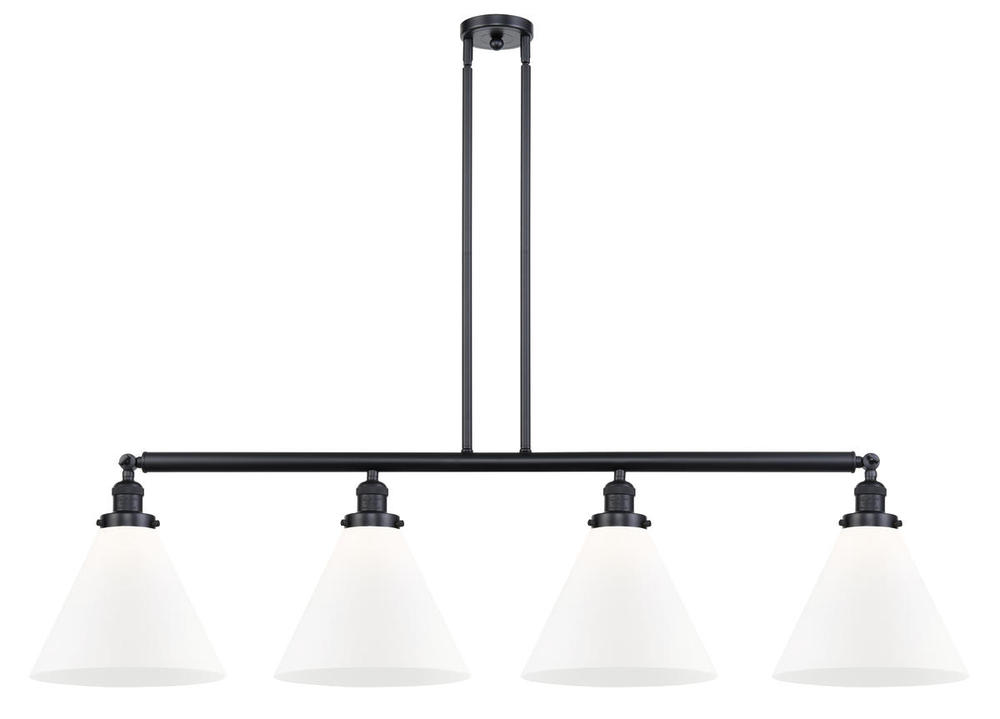 Cone - 4 Light - 56 inch - Matte Black - Stem Hung - Island Light