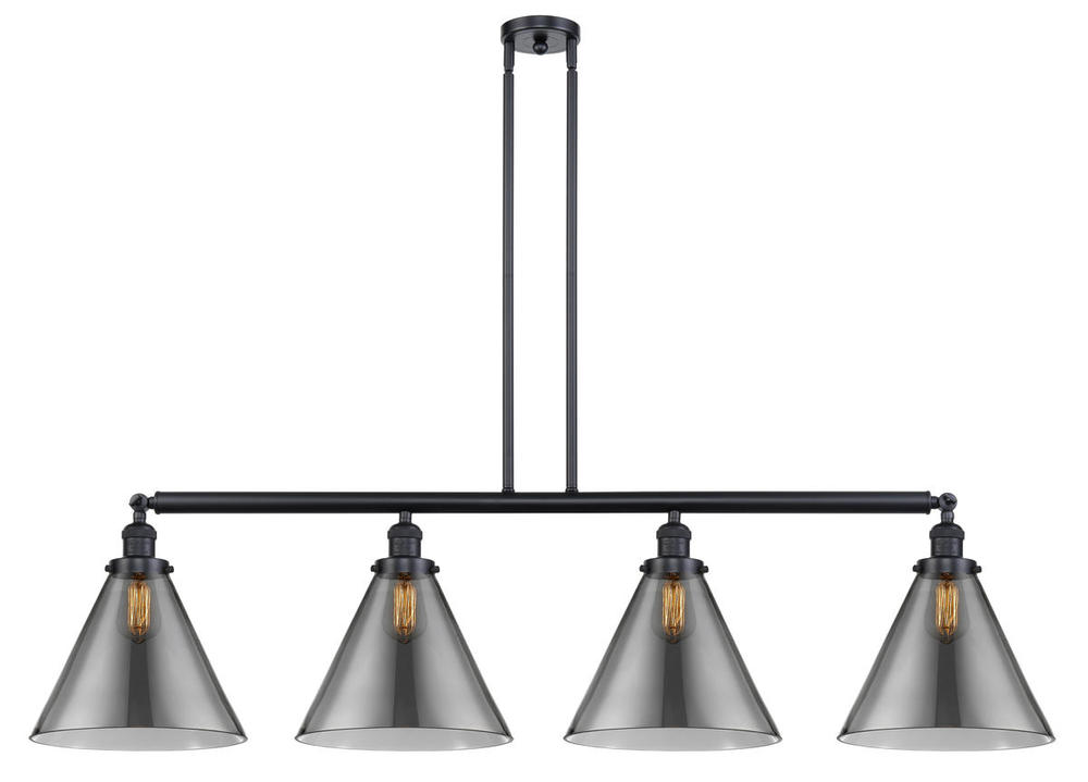 Cone - 4 Light - 56 inch - Matte Black - Stem Hung - Island Light