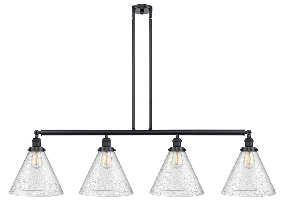 Cone - 4 Light - 56 inch - Matte Black - Stem Hung - Island Light