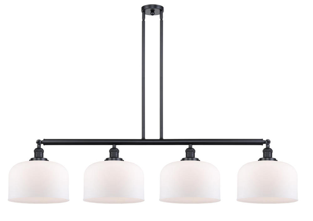 Bell - 4 Light - 54 inch - Matte Black - Stem Hung - Island Light