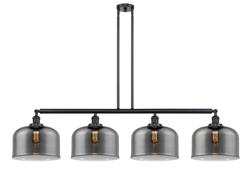 Bell - 4 Light - 54 inch - Matte Black - Stem Hung - Island Light
