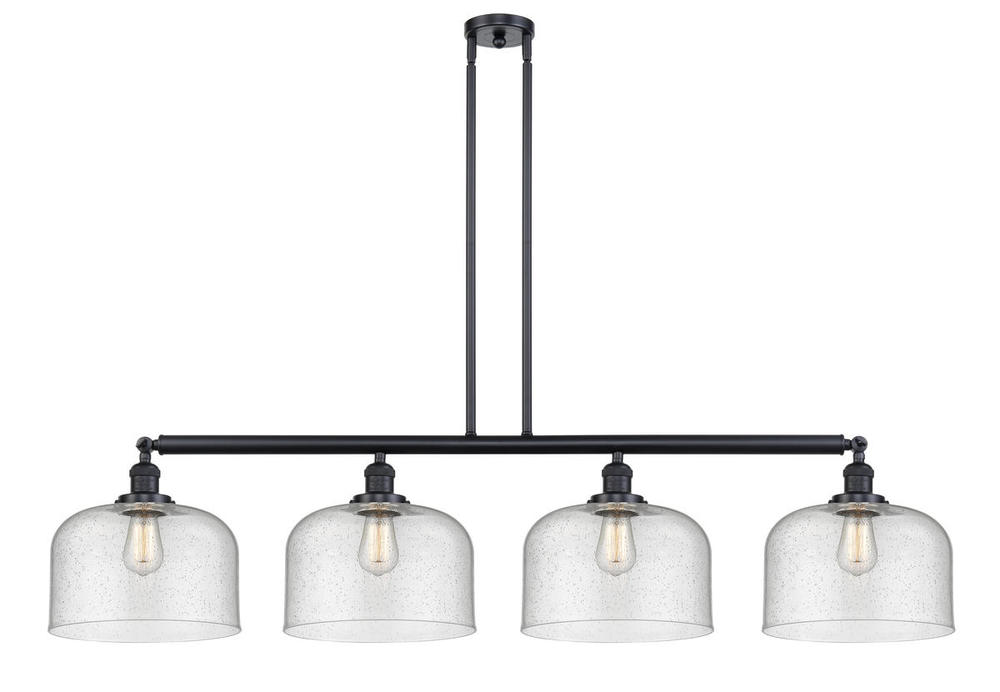 Bell - 4 Light - 54 inch - Matte Black - Stem Hung - Island Light