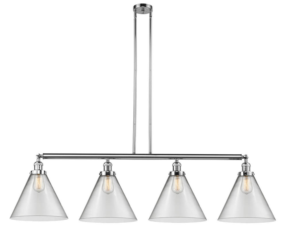 Cone - 4 Light - 56 inch - Polished Chrome - Stem Hung - Adjustable Island Light