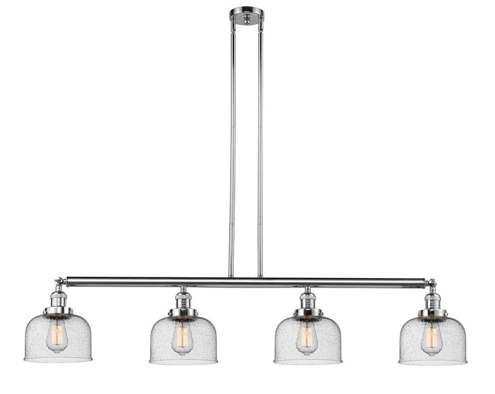 Bell - 4 Light - 53 inch - Polished Chrome - Stem Hung - Adjustable Island Light