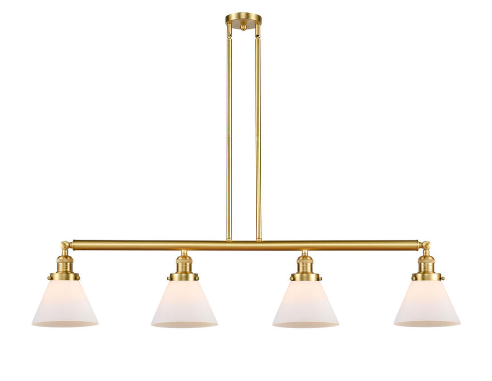 Cone - 4 Light - 52 inch - Satin Gold - Stem Hung - Adjustable Island Light
