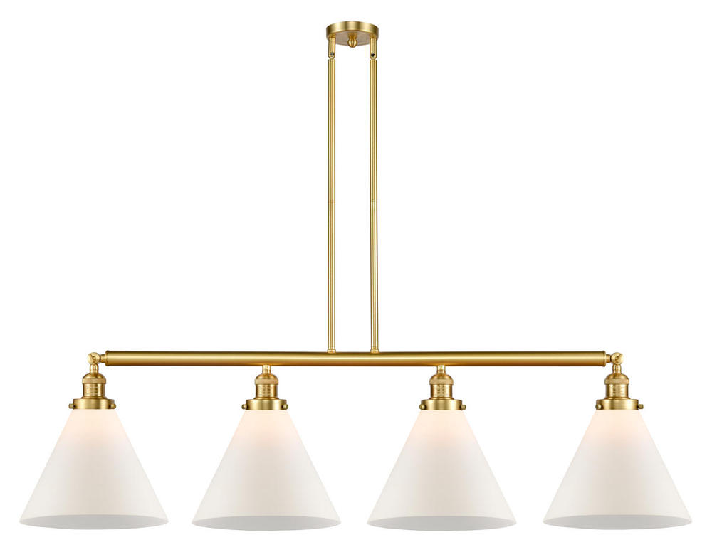 Cone - 4 Light - 56 inch - Satin Gold - Stem Hung - Adjustable Island Light