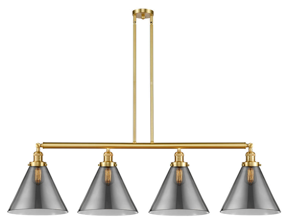 Cone - 4 Light - 56 inch - Satin Gold - Stem Hung - Adjustable Island Light