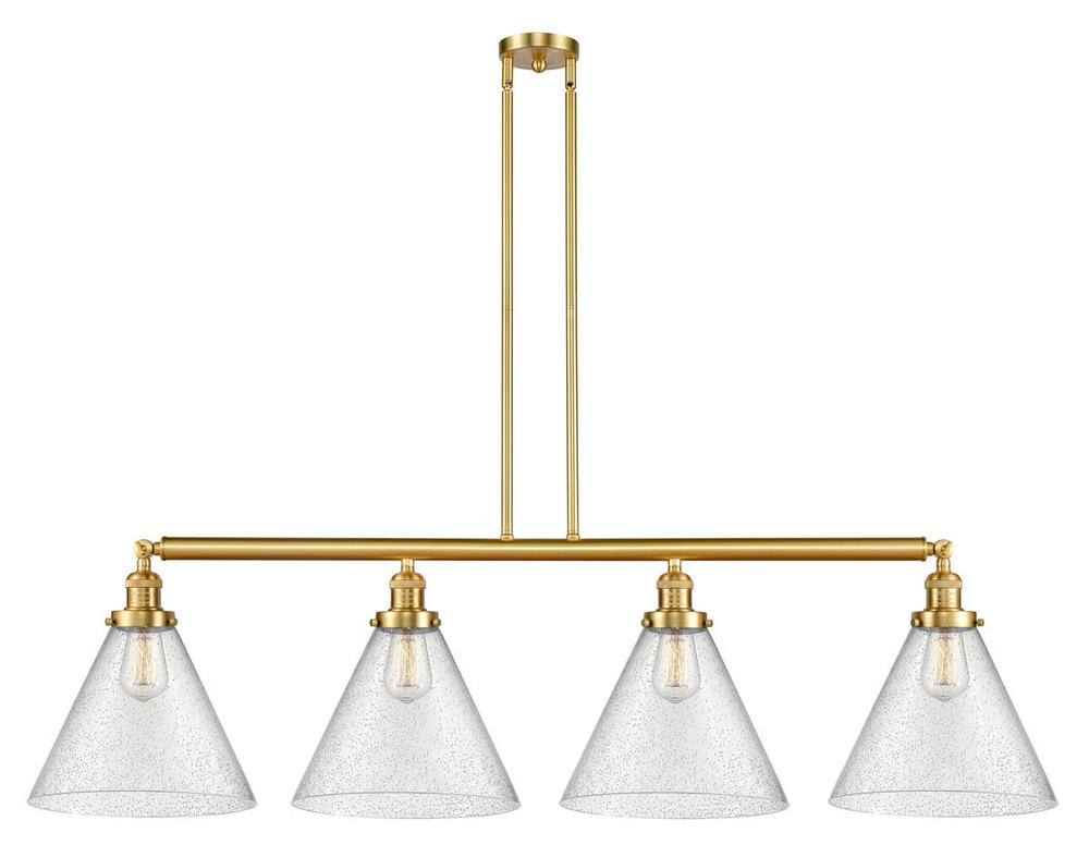 Cone - 4 Light - 56 inch - Satin Gold - Stem Hung - Adjustable Island Light