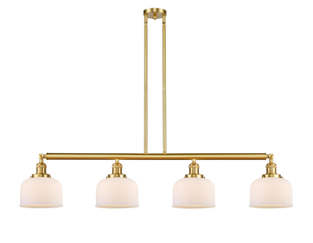 Bell - 4 Light - 53 inch - Satin Gold - Stem Hung - Adjustable Island Light
