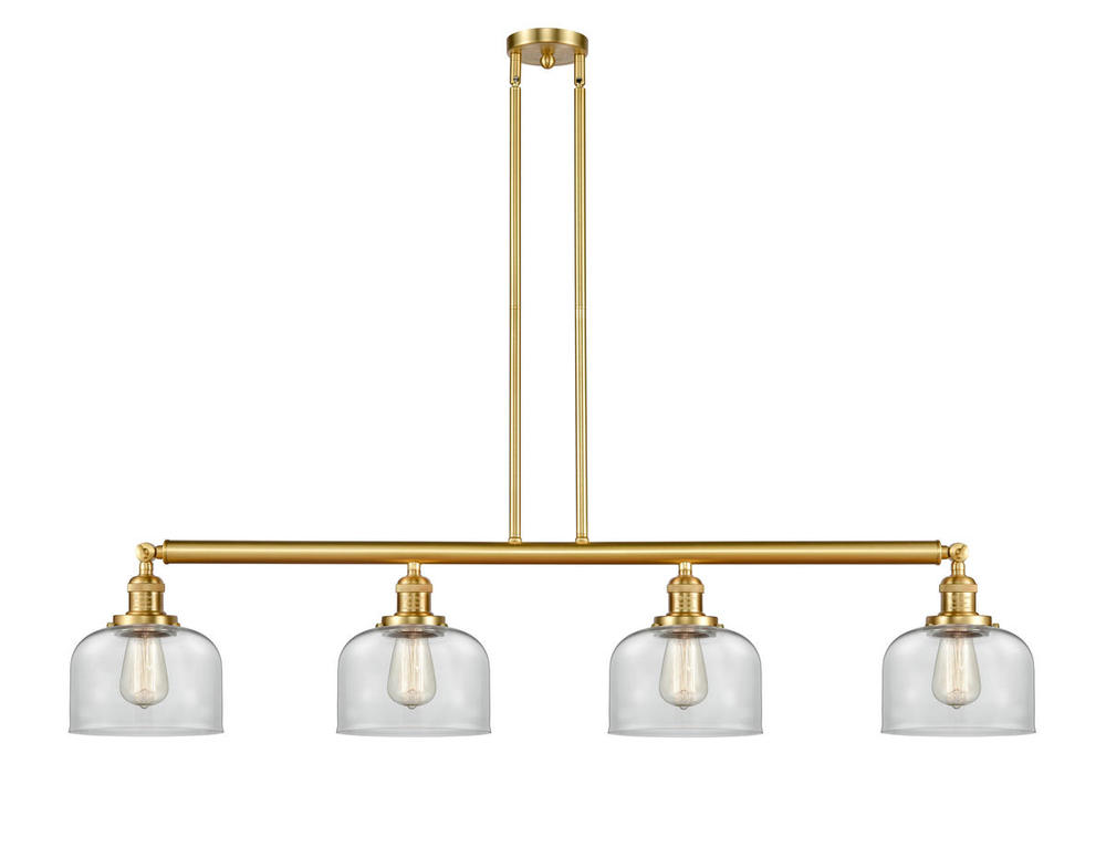 Bell - 4 Light - 53 inch - Satin Gold - Stem Hung - Adjustable Island Light