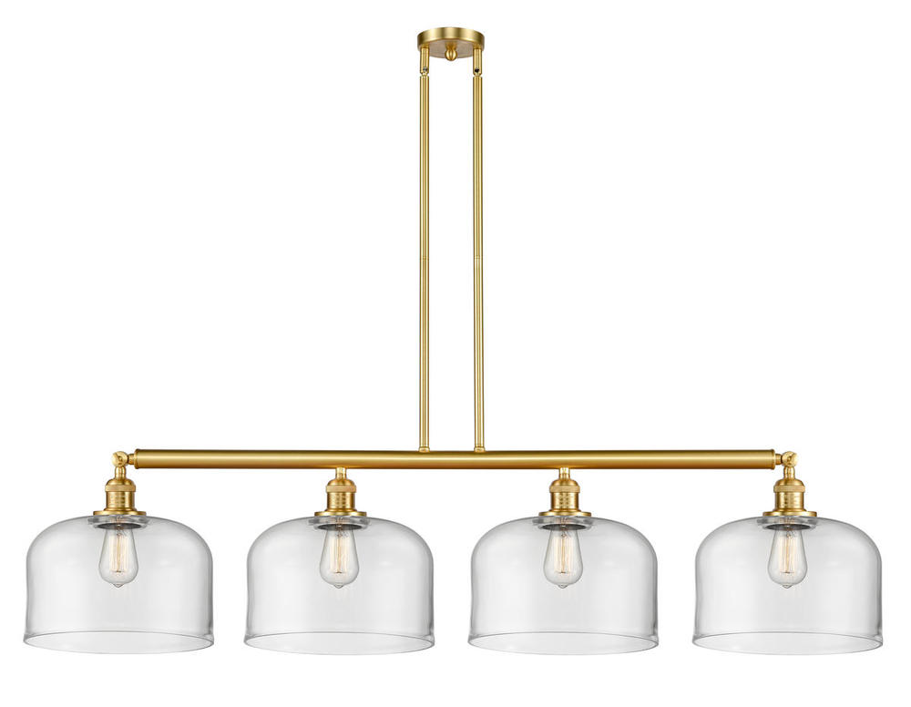 Bell - 4 Light - 54 inch - Satin Gold - Stem Hung - Adjustable Island Light