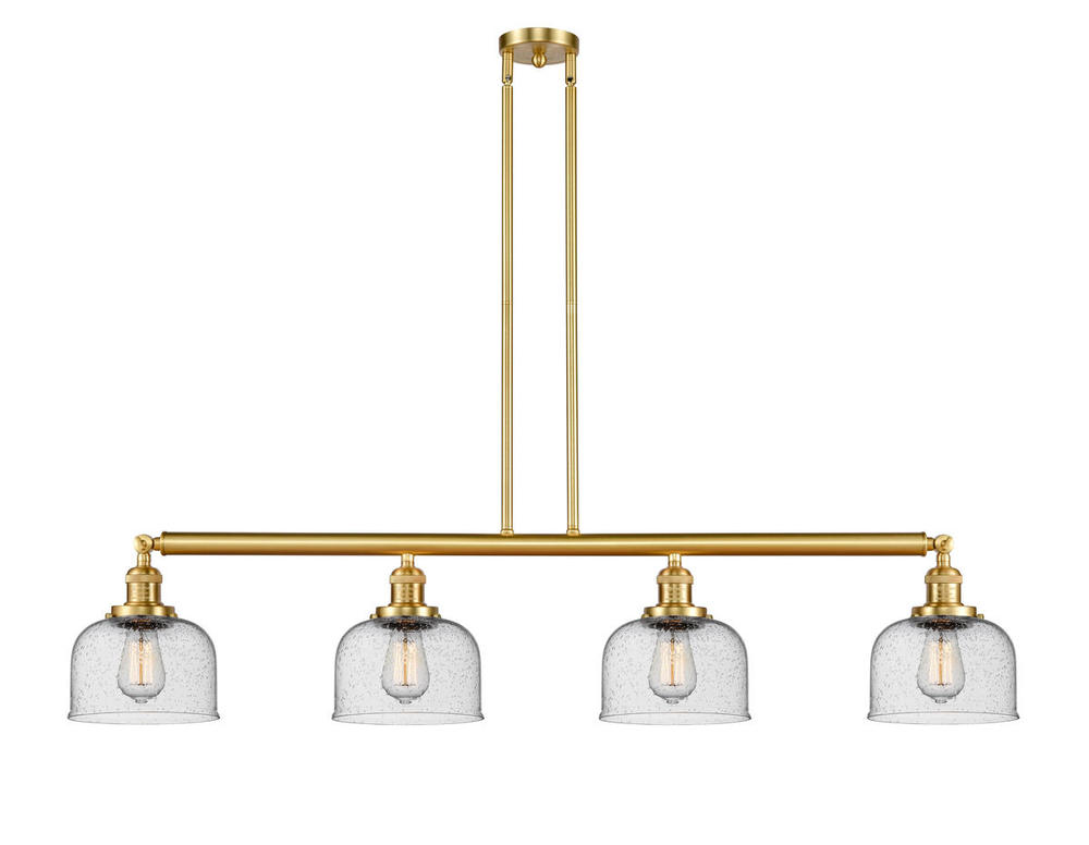 Bell - 4 Light - 53 inch - Satin Gold - Stem Hung - Adjustable Island Light