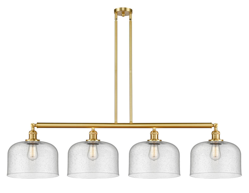Bell - 4 Light - 54 inch - Satin Gold - Stem Hung - Adjustable Island Light