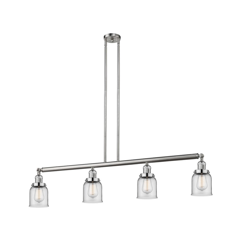 Bell - 4 Light - 50 inch - Brushed Satin Nickel - Stem Hung - Adjustable Island Light