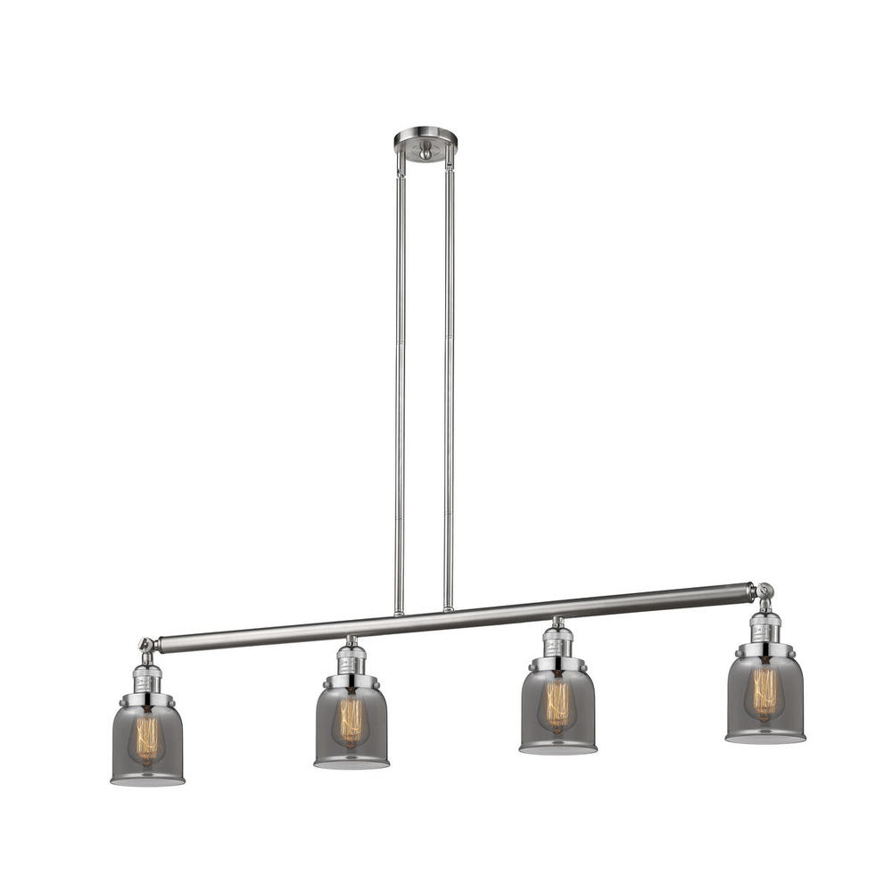 Bell - 4 Light - 50 inch - Brushed Satin Nickel - Stem Hung - Adjustable Island Light