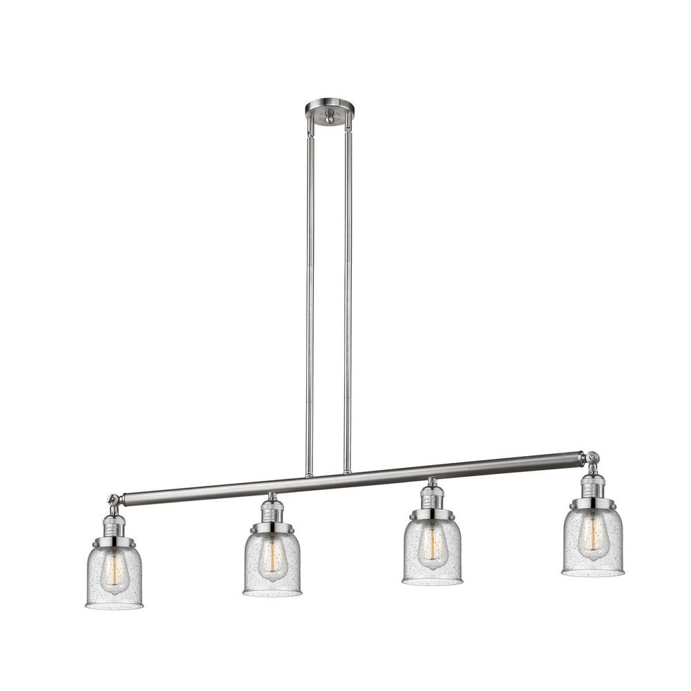 Bell - 4 Light - 50 inch - Brushed Satin Nickel - Stem Hung - Adjustable Island Light
