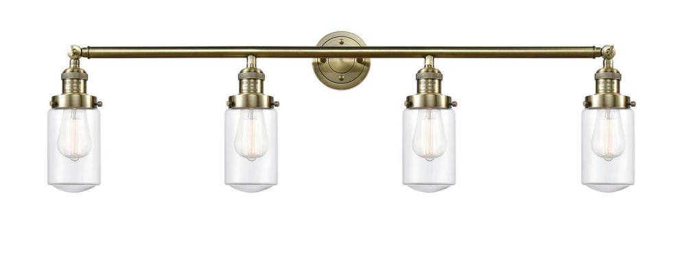 Dover - 4 Light - 43 inch - Antique Brass - Adjustable Bath Vanity Light