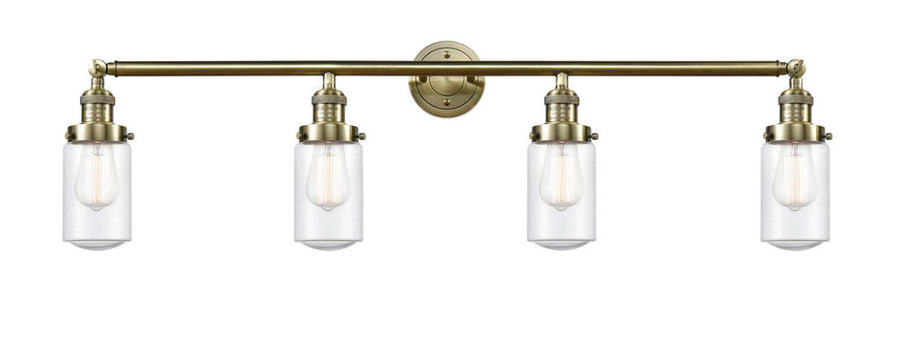 Dover - 4 Light - 43 inch - Antique Brass - Adjustable Bath Vanity Light