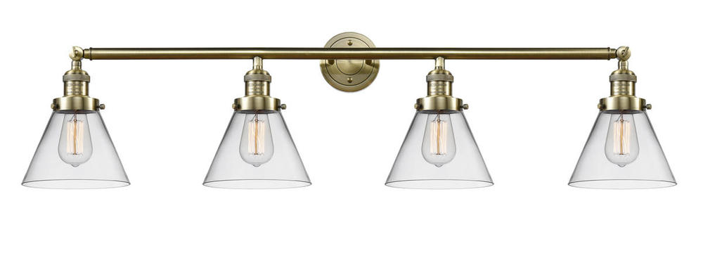 Cone - 4 Light - 44 inch - Antique Brass - Adjustable Bath Vanity Light