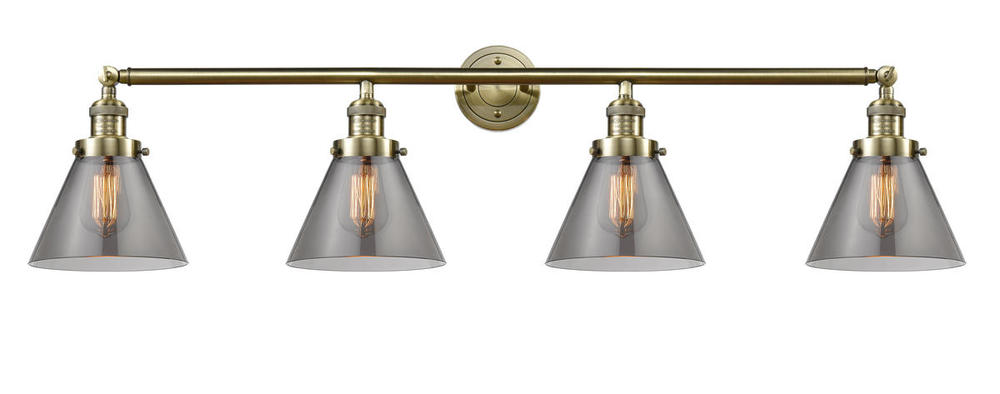 Cone - 4 Light - 44 inch - Antique Brass - Adjustable Bath Vanity Light